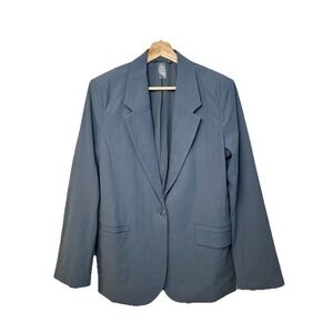 Rhone Commuter Boyfriend Jacket Blazer Women's Sz M One Button Grey Business